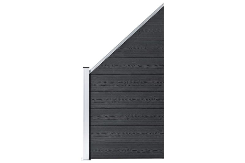 Gjerdesett WPC 2 firkantet + 1 slisset 446x186 cm grå - Tregjerde
