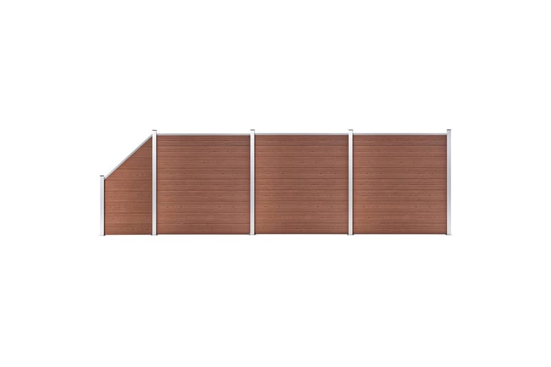Gjerdesett WPC 3 firkantet + 1 slisset 619x186 cm brun - Hus & oppussing - Innsynsbeskyttelse & innhegning - Gjerde