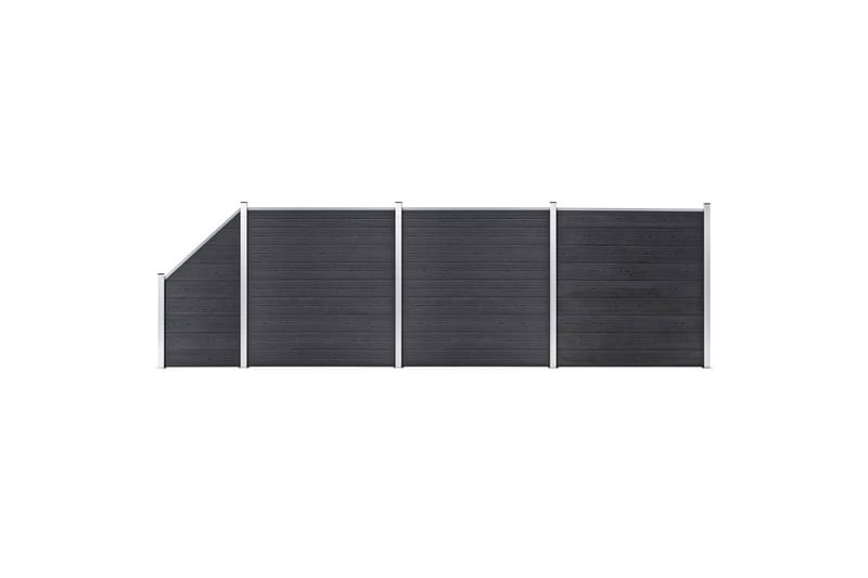 Gjerdesett WPC 3 firkantet + 1 slisset 619x186 cm grå - Hus & oppussing - Innsynsbeskyttelse & innhegning - Gjerde