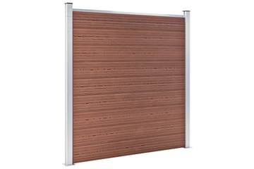 Gjerdesett WPC 4 firkantet + 1 slisset 792x186 cm brun - Hus & oppussing - Innsynsbeskyttelse & innhegning - Gjerde
