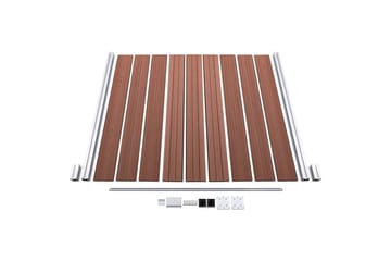 Gjerdesett WPC 4 firkantet + 1 slisset 792x186 cm brun - Hus & oppussing - Innsynsbeskyttelse & innhegning - Gjerde