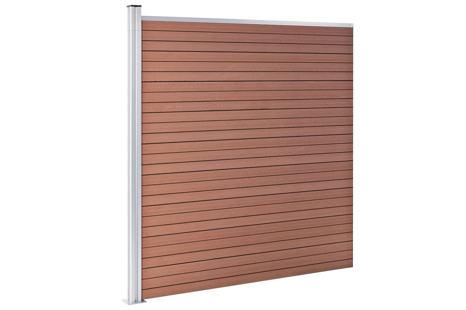 Gjerdesett WPC 4 firkantet + 1 slisset 792x186 cm brun - Hus & oppussing - Innsynsbeskyttelse & innhegning - Gjerde