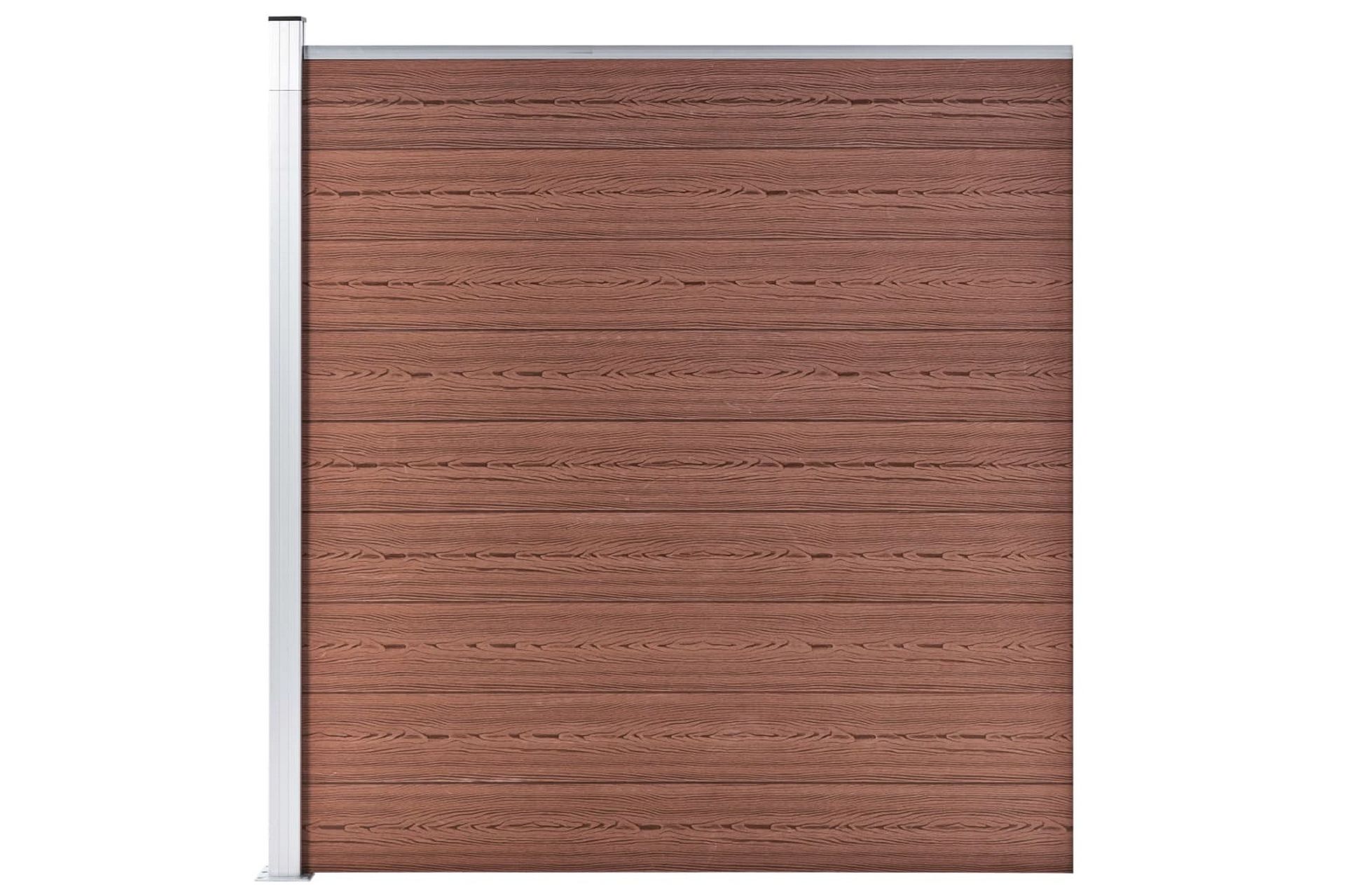 Gjerdesett WPC 4 firkantet + 1 slisset 792x186 cm brun - Hus & oppussing - Innsynsbeskyttelse & innhegning - Gjerde