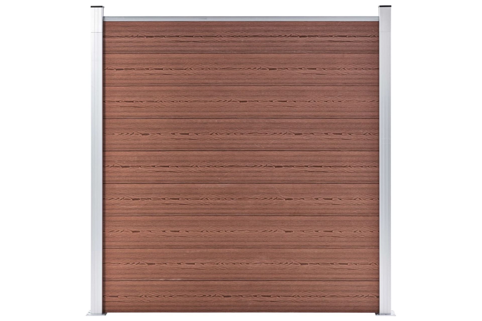Gjerdesett WPC 4 firkantet + 1 slisset 792x186 cm brun - Hus & oppussing - Innsynsbeskyttelse & innhegning - Gjerde