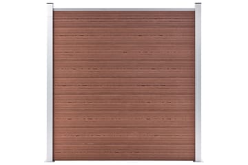 Gjerdesett WPC 4 firkantet + 1 slisset 792x186 cm brun - Hus & oppussing - Innsynsbeskyttelse & innhegning - Gjerde