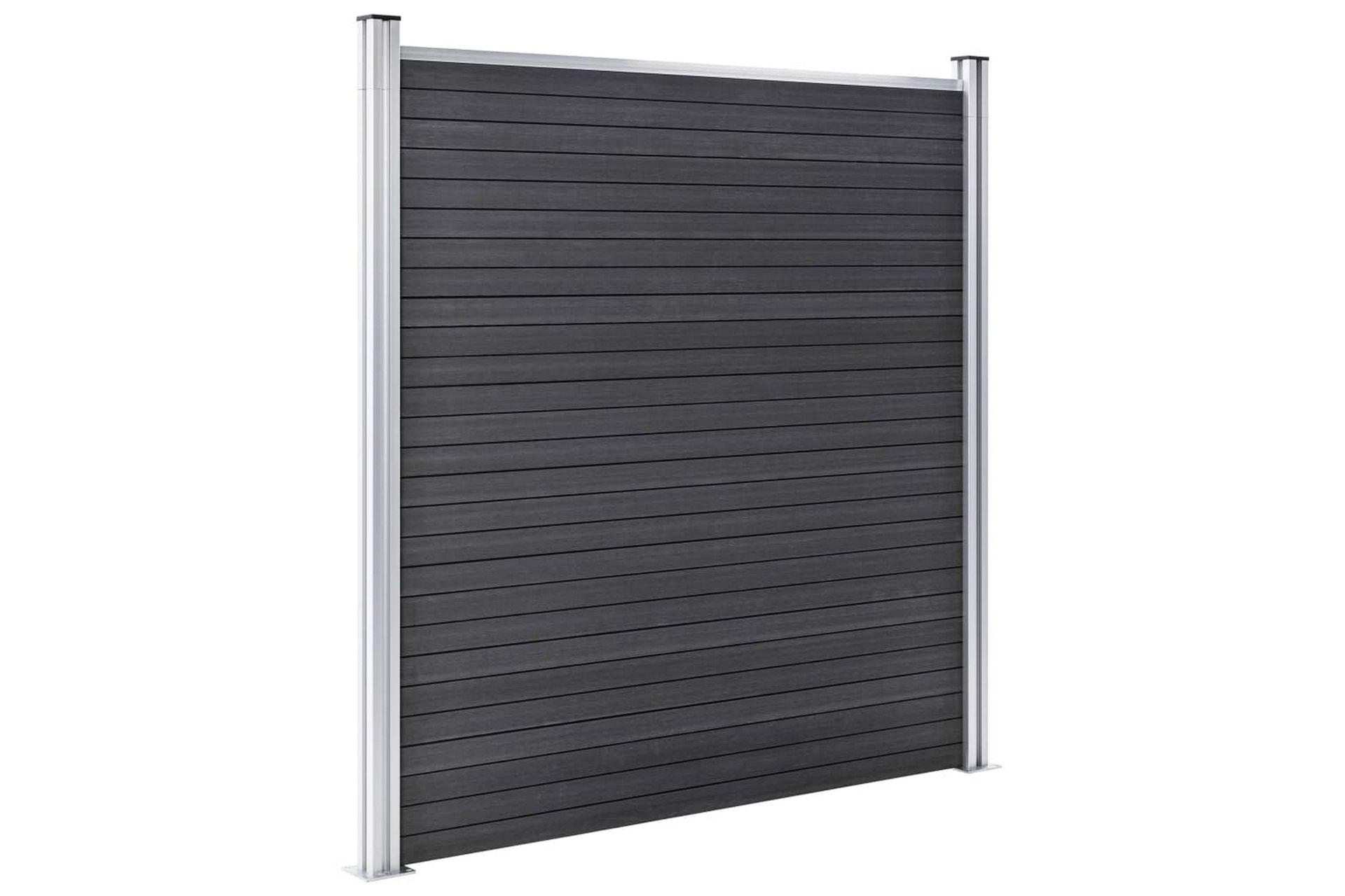 Gjerdesett WPC 5 firkantet + 1 slisset 965x186 cm grå - Hus & oppussing - Innsynsbeskyttelse & innhegning - Gjerde