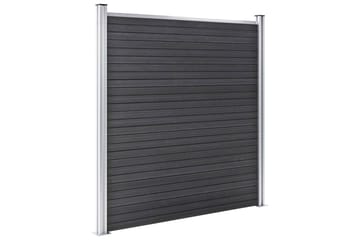 Gjerdesett WPC 5 firkantet + 1 slisset 965x186 cm grå - Hus & oppussing - Innsynsbeskyttelse & innhegning - Gjerde