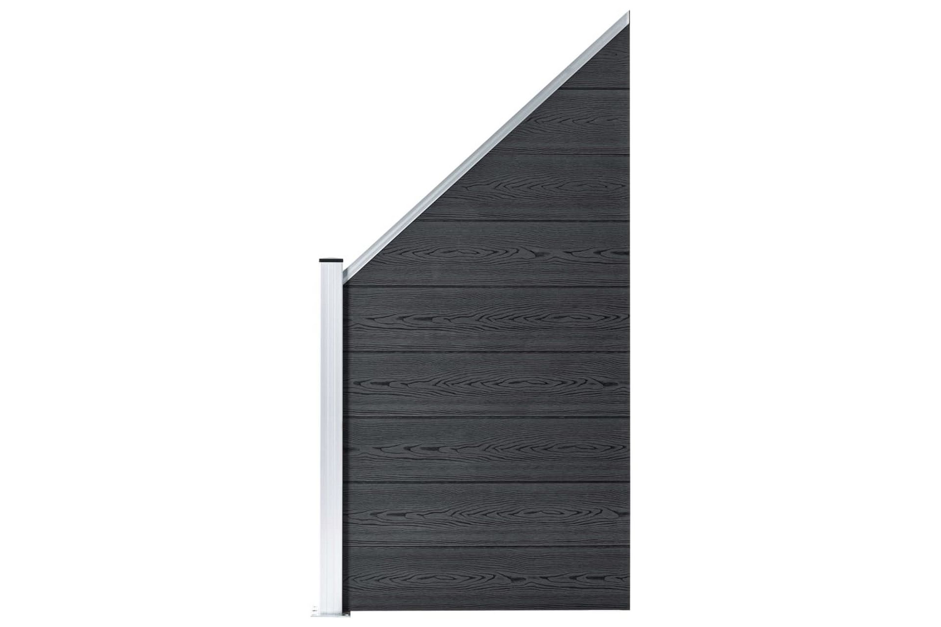 Gjerdesett WPC 5 firkantet + 1 slisset 965x186 cm grå - Hus & oppussing - Innsynsbeskyttelse & innhegning - Gjerde