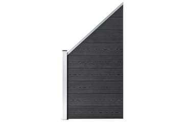 Gjerdesett WPC 5 firkantet + 1 slisset 965x186 cm grå - Hus & oppussing - Innsynsbeskyttelse & innhegning - Gjerde