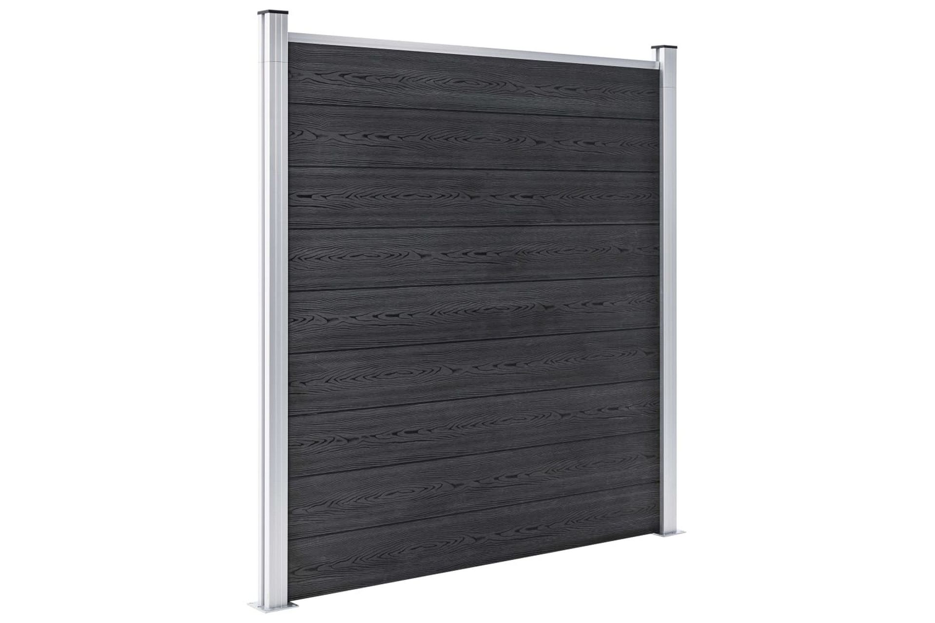Gjerdesett WPC 5 firkantet + 1 slisset 965x186 cm grå - Hus & oppussing - Innsynsbeskyttelse & innhegning - Gjerde