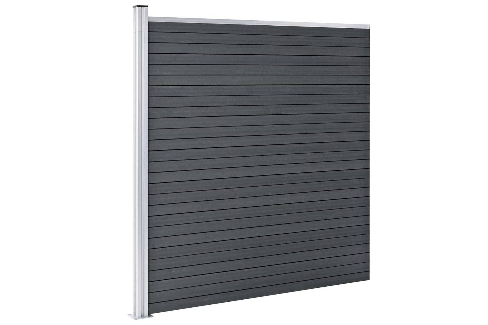 Gjerdesett WPC 5 firkantet + 1 slisset 965x186 cm grå - Hus & oppussing - Innsynsbeskyttelse & innhegning - Gjerde