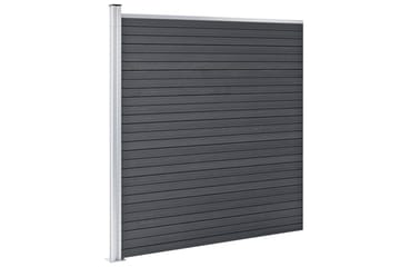 Gjerdesett WPC 5 firkantet + 1 slisset 965x186 cm grå - Hus & oppussing - Innsynsbeskyttelse & innhegning - Gjerde
