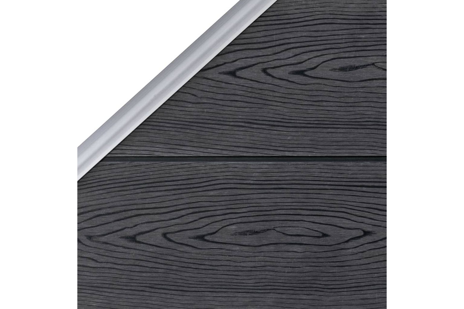 Gjerdesett WPC 5 firkantet + 1 slisset 965x186 cm grå - Hus & oppussing - Innsynsbeskyttelse & innhegning - Gjerde