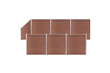Gjerdesett WPC 6 firkantet + 1 slisset 1138x186 cm brun - Hus & oppussing - Innsynsbeskyttelse & innhegning - Gjerde