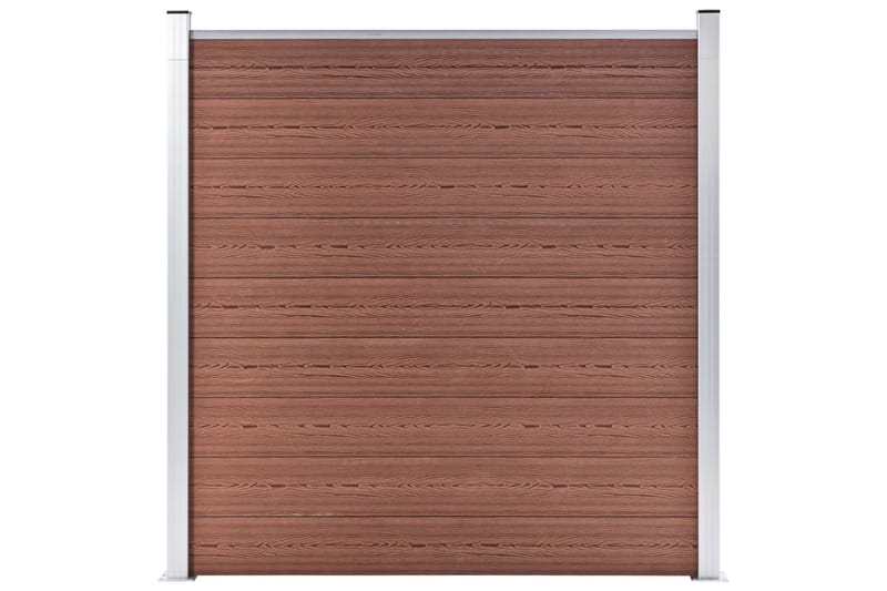 Gjerdesett WPC 7 firkantet + 1 slisset 1311x186 cm brun - Tregjerde