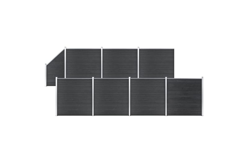 Gjerdesett WPC 7 firkantet + 1 slisset 1311x186 cm grå - Hus & oppussing - Innsynsbeskyttelse & innhegning - Gjerde