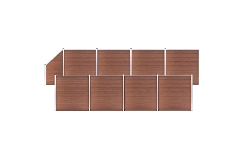 Gjerdesett WPC 8 firkantet + 1 slisset 1484x186 cm brun - Hus & oppussing - Innsynsbeskyttelse & innhegning - Gjerde