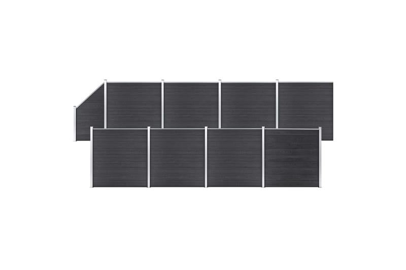 Gjerdesett WPC 8 firkantet + 1 slisset 1484x186 cm grå - Hus & oppussing - Innsynsbeskyttelse & innhegning - Gjerde