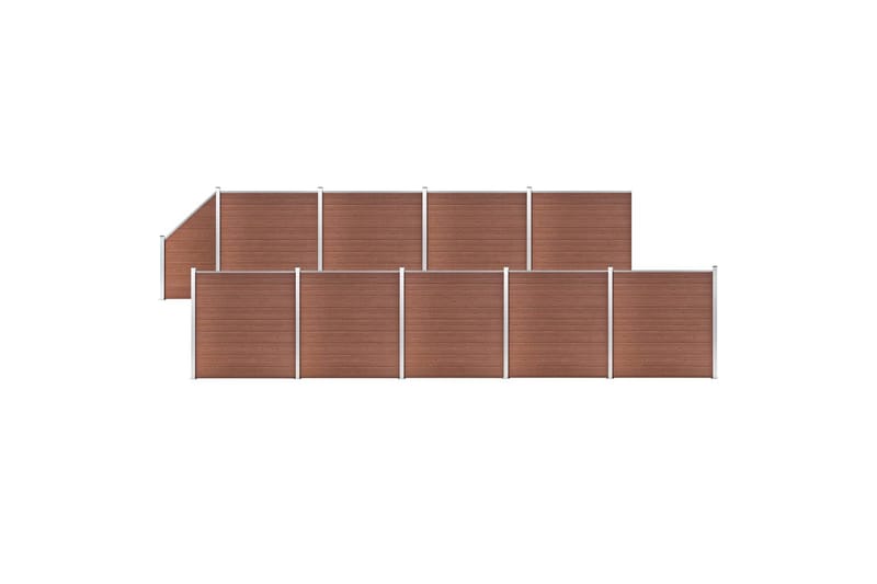 Gjerdesett WPC 9 firkantet + 1 slisset 1657x186 cm brun - Hus & oppussing - Innsynsbeskyttelse & innhegning - Gjerde