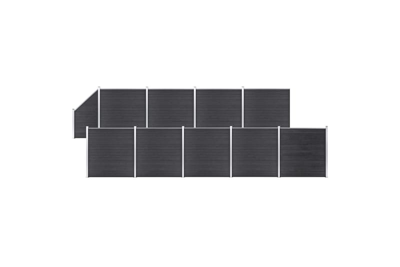 Gjerdesett WPC 9 firkantet + 1 slisset 1657x186 cm grå - Hus & oppussing - Innsynsbeskyttelse & innhegning - Gjerde
