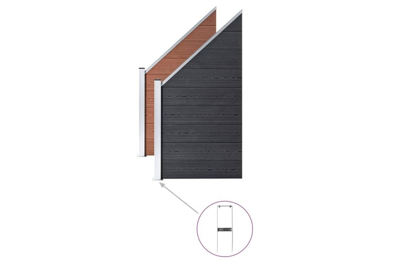 Jordspyd 2 stk for WPC gjerde stål 40 cm - Hus & oppussing - Innsynsbeskyttelse & innhegning - Gjerde