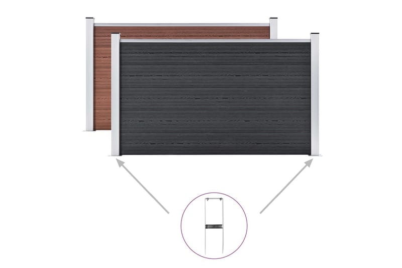 Jordspyd 2 stk for WPC gjerde stål 40 cm - Hus & oppussing - Innsynsbeskyttelse & innhegning - Gjerde