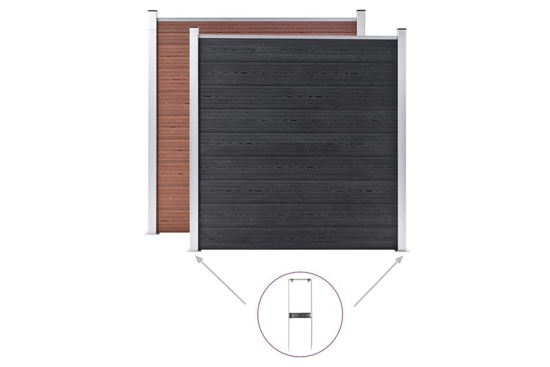 Jordspyd 2 stk for WPC gjerde stål 40 cm - Hus & oppussing - Innsynsbeskyttelse & innhegning - Gjerde