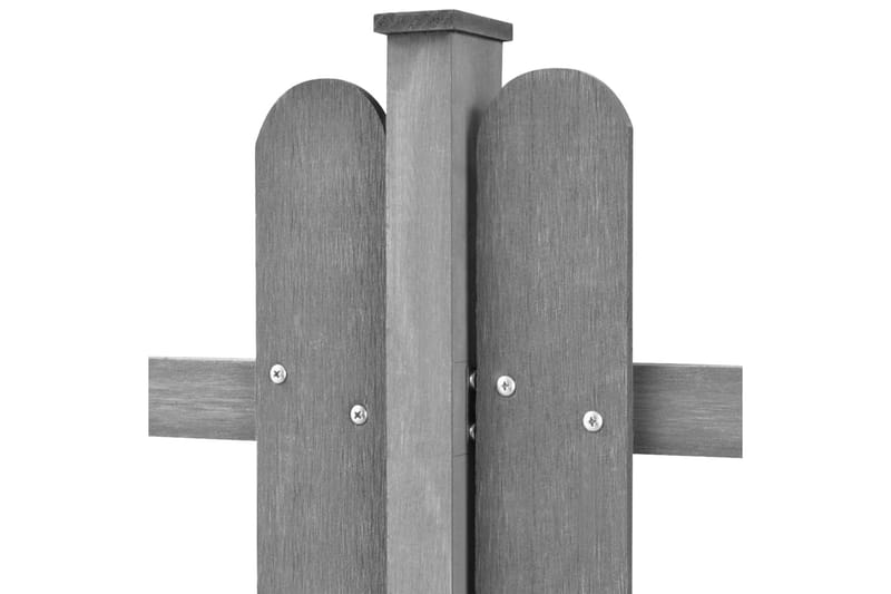 Stakittgjerde med stolper 3 stk WPC 600x60 cm - Grå - Tregjerde