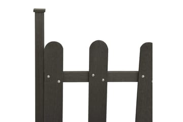 Stakittgjerde med stolper 3 stk WPC 614x80 cm - Grå - Hus & oppussing - Innsynsbeskyttelse & innhegning - Gjerde