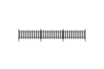 Stakittgjerde med stolper 3 stk WPC 614x80 cm - Grå - Hus & oppussing - Innsynsbeskyttelse & innhegning - Gjerde