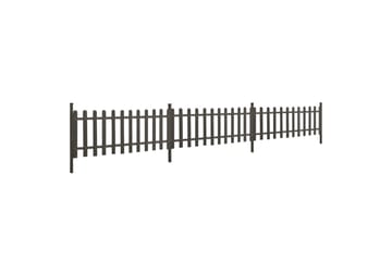 Stakittgjerde med stolper 3 stk WPC 614x80 cm - Grå - Hus & oppussing - Innsynsbeskyttelse & innhegning - Gjerde