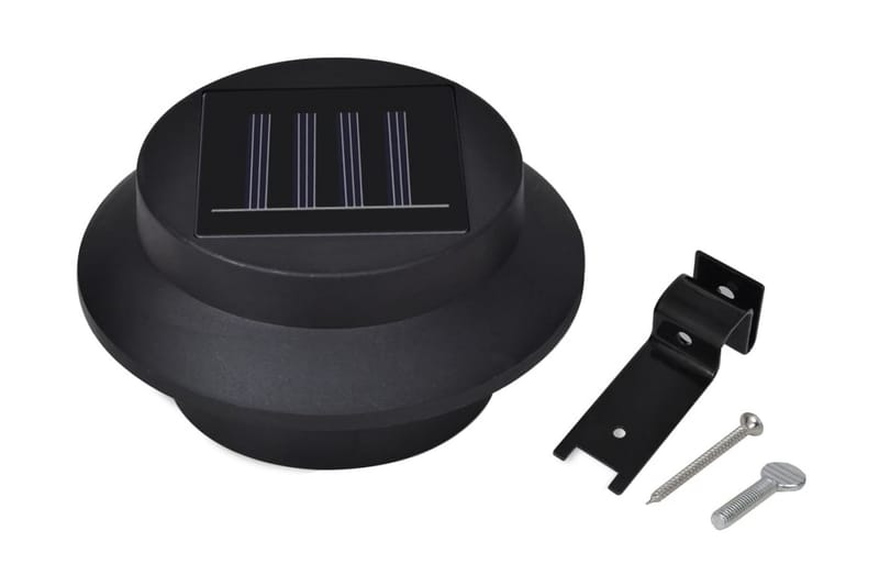 Utendørs soldrevne gjerdelamper 12 stk LED svart - Tregjerde