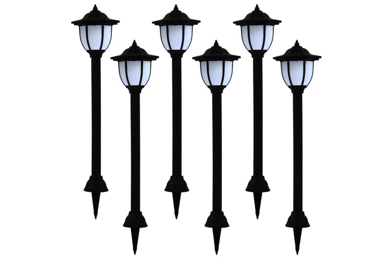 Utendørs sollampe 6 stk LED svart - Hus & oppussing - Innsynsbeskyttelse & innhegning - Gjerde