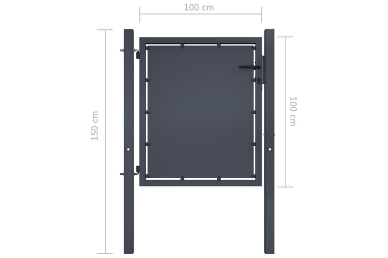 Hageport stål 100x100 cm antrasitt - Hus & oppussing - Innsynsbeskyttelse & innhegning - Port