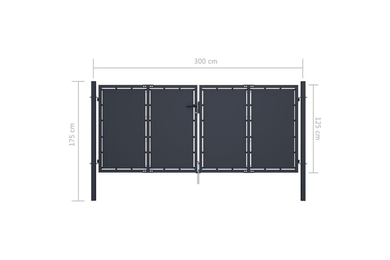 Hageport stål 300x125 cm antrasitt - Hus & oppussing - Innsynsbeskyttelse & innhegning - Port