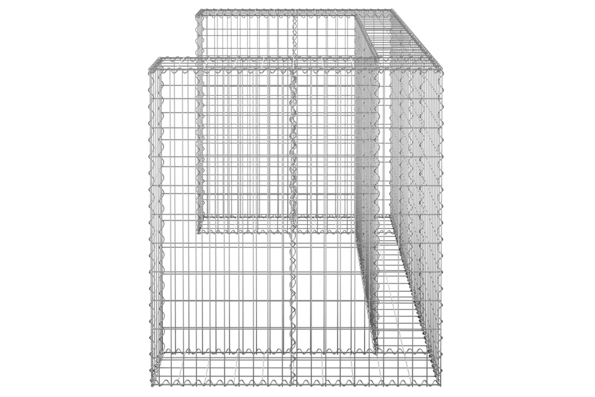 Gabion for søppeldunkskur galvanisert stål 180x100x110 cm - Silver - Hus & oppussing - Innsynsbeskyttelse & innhegning - Mur