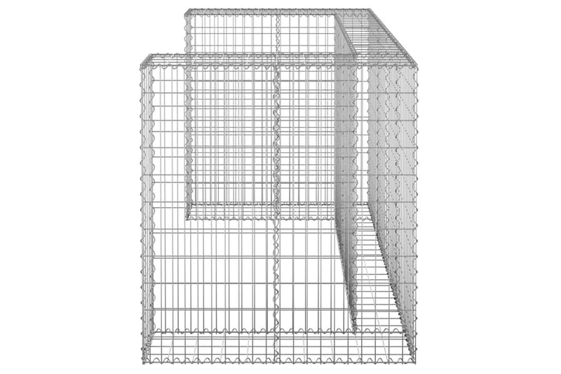 Gabion for søppeldunkskur galvanisert stål 180x100x110 cm - Silver - Hus & oppussing - Innsynsbeskyttelse & innhegning - Mur