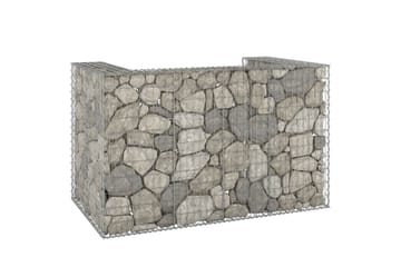 Gabion for søppeldunkskur galvanisert stål 180x100x110 cm - Silver - Hus & oppussing - Innsynsbeskyttelse & innhegning - Mur