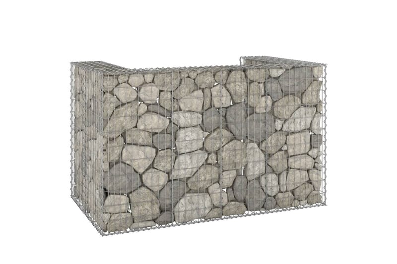 Gabion for søppeldunkskur galvanisert stål 180x100x110 cm - Silver - Hus & oppussing - Innsynsbeskyttelse & innhegning - Mur