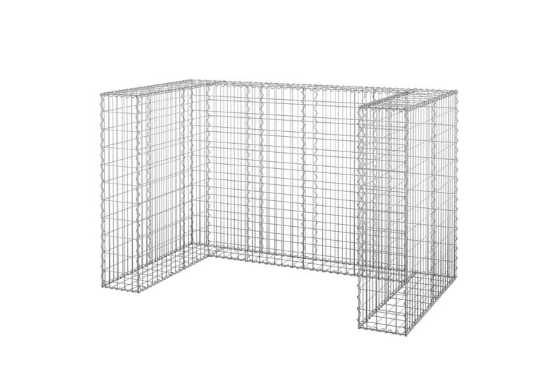 Gabion for søppeldunkskur galvanisert stål 180x100x110 cm - Silver - Hus & oppussing - Innsynsbeskyttelse & innhegning - Mur