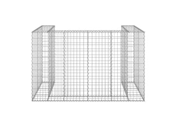 Gabion for søppeldunkskur galvanisert stål 180x100x110 cm - Silver - Hus & oppussing - Innsynsbeskyttelse & innhegning - Mur