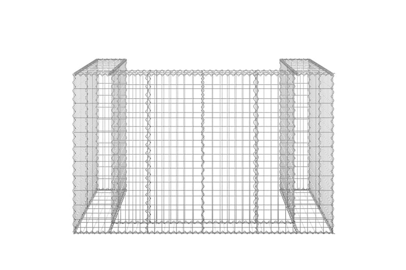 Gabion for søppeldunkskur galvanisert stål 180x100x110 cm - Silver - Hus & oppussing - Innsynsbeskyttelse & innhegning - Mur