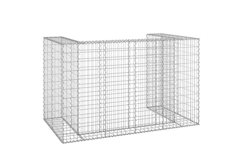 Gabion for søppeldunkskur galvanisert stål 180x100x110 cm - Silver - Hus & oppussing - Innsynsbeskyttelse & innhegning - Mur