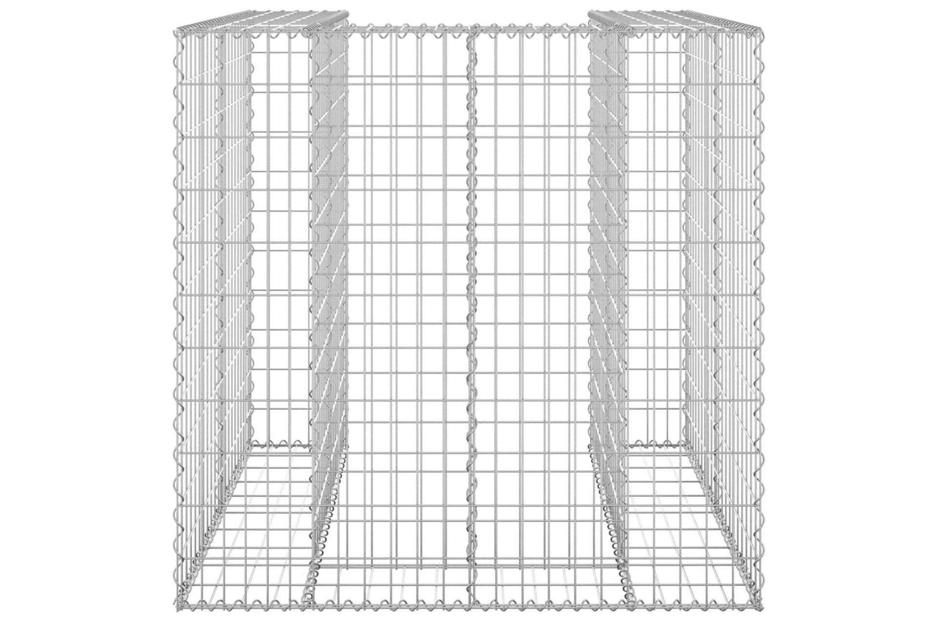 Gabion for søppeldunkskur galvanisert stål 110x100x110 cm - Silver - Hus & oppussing - Innsynsbeskyttelse & innhegning - Mur