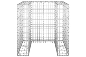 Gabion for søppeldunkskur galvanisert stål 110x100x110 cm - Silver - Hus & oppussing - Innsynsbeskyttelse & innhegning - Mur