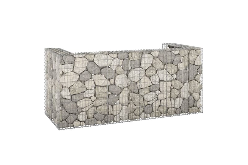 Gabion for søppeldunkskur galvanisert stål 250x100x110 cm - Silver - Hus & oppussing - Innsynsbeskyttelse & innhegning - Mur