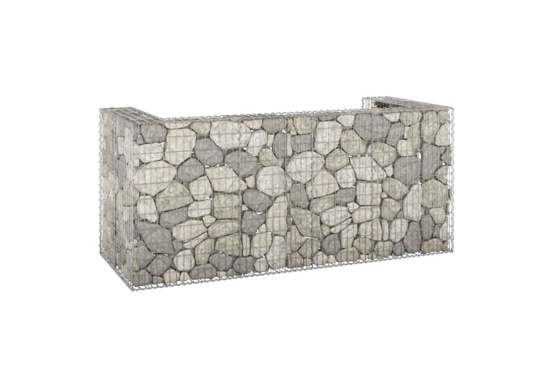 Gabion for søppeldunkskur galvanisert stål 250x100x110 cm - Silver - Gabion