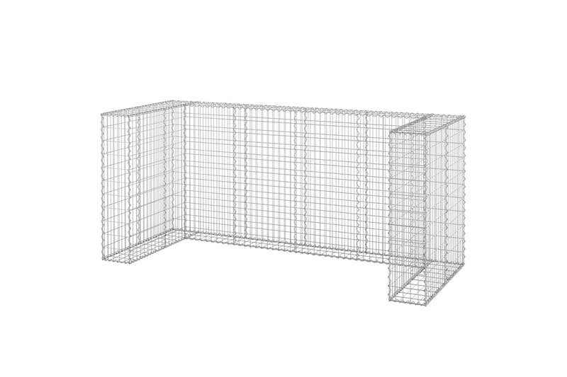 Gabion for søppeldunkskur galvanisert stål 250x100x110 cm - Silver - Hus & oppussing - Innsynsbeskyttelse & innhegning - Mur