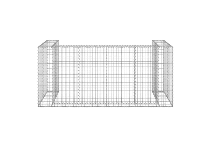 Gabion for søppeldunkskur galvanisert stål 250x100x110 cm - Silver - Hus & oppussing - Innsynsbeskyttelse & innhegning - Mur