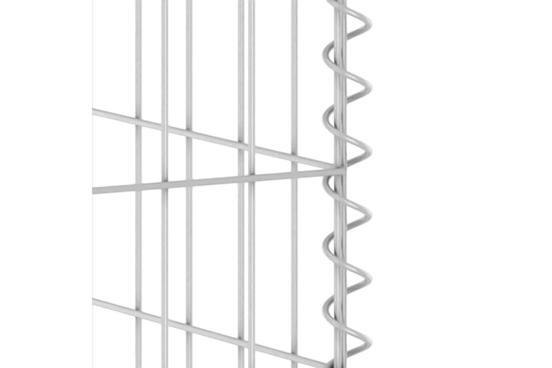 Gabion for søppeldunkskur galvanisert stål 250x100x110 cm - Silver - Hus & oppussing - Innsynsbeskyttelse & innhegning - Mur